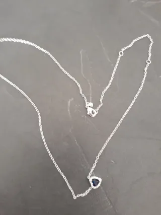 Collana Argento Cuore Blu