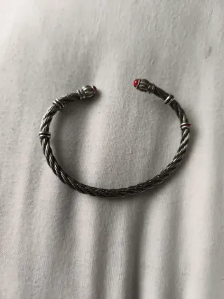 Pulsera brazalete de plata trenzada