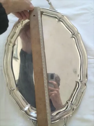 Vajilla antigua fuente servir bandeja plata alpaca