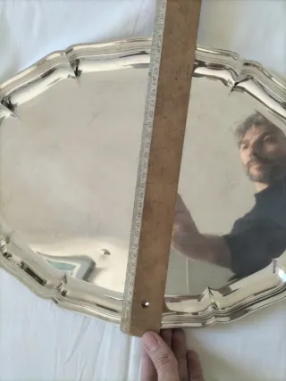 Vajilla antigua fuente servir bandeja plata alpaca