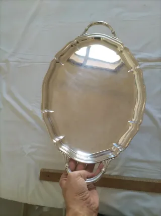 Vajilla antigua fuente servir bandeja plata alpaca