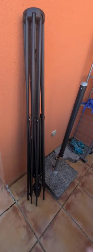 Parasol beige terraza tamaño medio