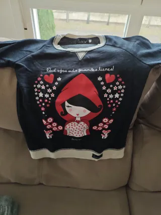 Sudadera Anabel Lee Talla XS Roja y Negra