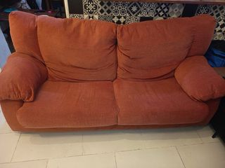 Sofá 2 plazas tela rojo
