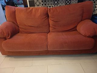 Sofá 2 plazas tela rojo