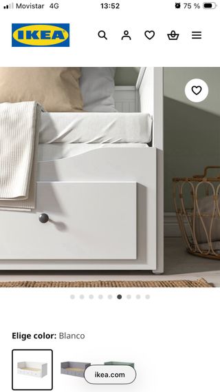 Cama infantil Ikea HEMNES 3 cajones blanca