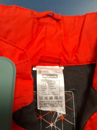 Pantalones de esquí niño rojos 8 años