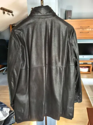 Chaquetón de Piel Marrón Hombre.