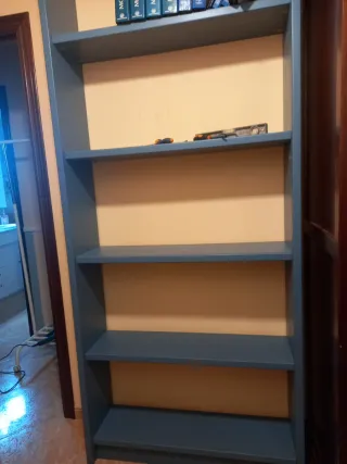 Estantería azul de madera  2.20cm de alta x 96cm d