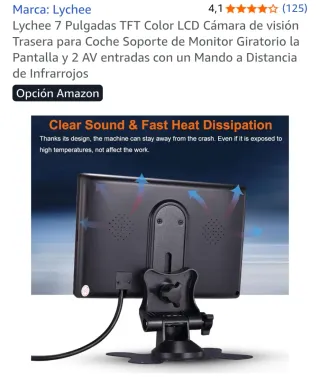 Pantalla Monitor Coche TFT LED 7