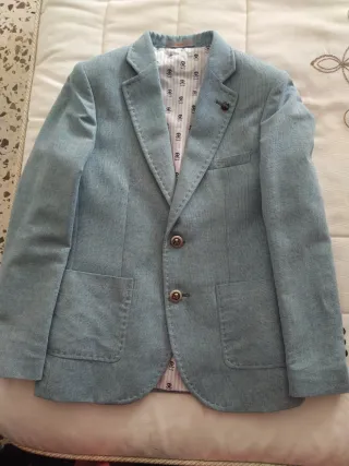Traje Chaqueta de Comunión Niño Azul y Rojo