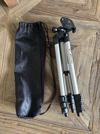 Trípode de fotografía con rótula, nivel y funda