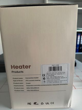 Calentador Beige/Dorado Sin Usar