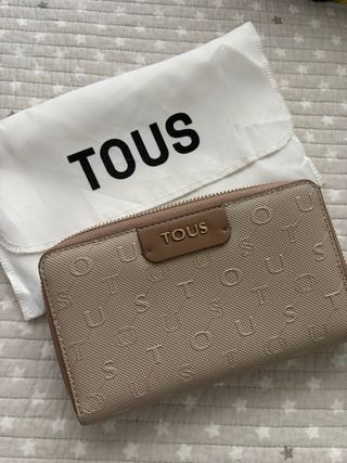Cartera TOUS Beige con Logo y Estampado