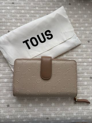 Cartera TOUS Beige con Logo y Estampado