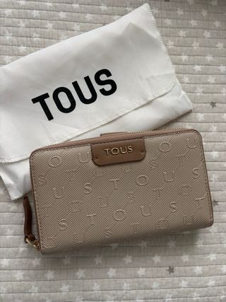 Cartera TOUS Beige con Logo y Estampado
