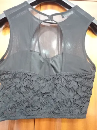 Top Bershka Negro Talla S