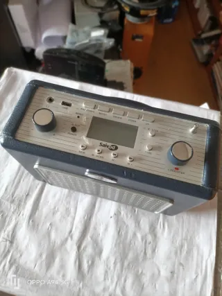 Radio Vintage Azul RETRO CUERO USB