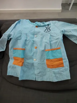 Babero Colegio Ave Maria Cuadros Azul