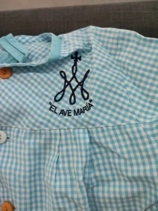 Babero Colegio Ave Maria Cuadros Azul