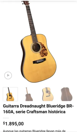 Guitarra Acústica Blueridge BR-160A