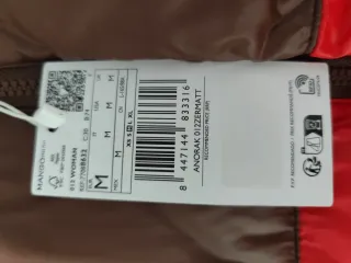 Anorak acolchado tricolor Mango Talla M