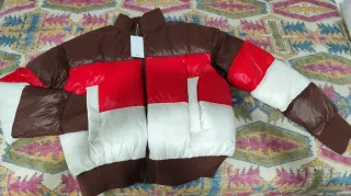 Anorak acolchado tricolor Mango Talla M