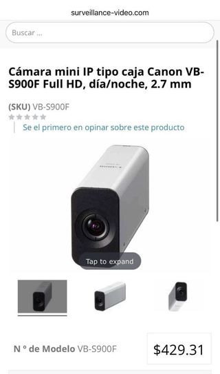 Cámara mini IP tipo caja Canon VBS900F Full HD