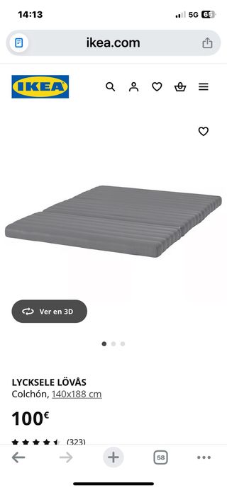 Colchón IKEA LYCKSELE LÖVÅS 140x188
