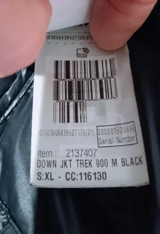 Plumífero Quechua Negro Talla XL
