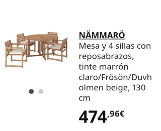 Mesa y 4 sillones de jardin.