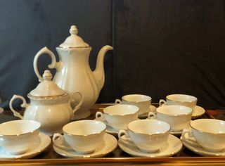 Set Café Vintage Pontesa Porcelana Dorado