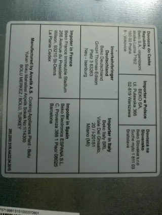 Placa de inducción Beko