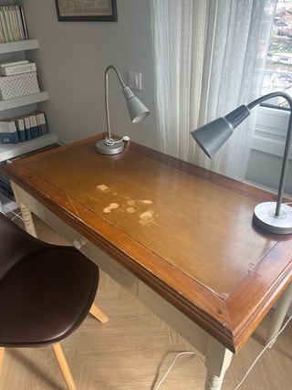 Escritorio y Silla Marrón/Blanco