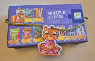 Puzzle Djeco Tren Animales 20 Piezas