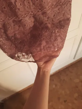 Vestido fiesta Zendra rosa encaje