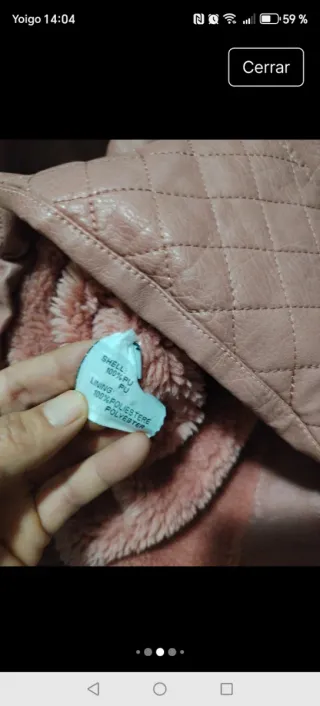 Chaqueta Biker Cuero Rosa con Pelo Interior