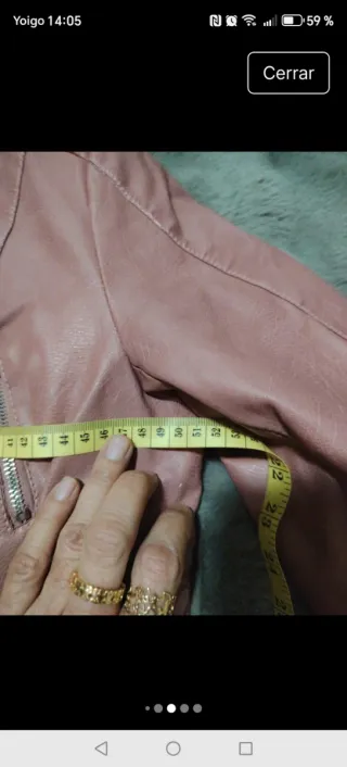 Chaqueta Biker Cuero Rosa con Pelo Interior