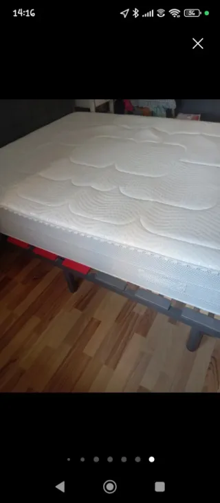 Estructura cama y colchón 150x190