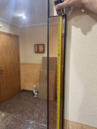 Mueble recibidor espejo cristal negro