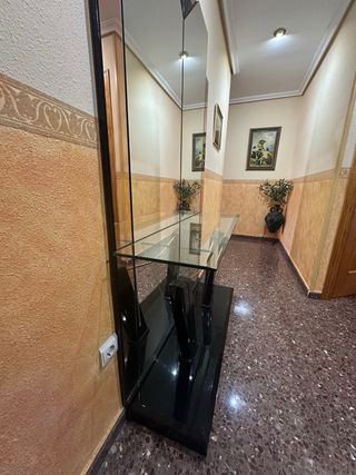 Mueble recibidor espejo cristal negro
