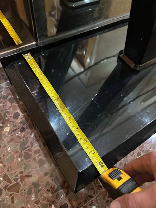 Mueble recibidor espejo cristal negro