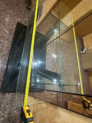 Mueble recibidor espejo cristal negro