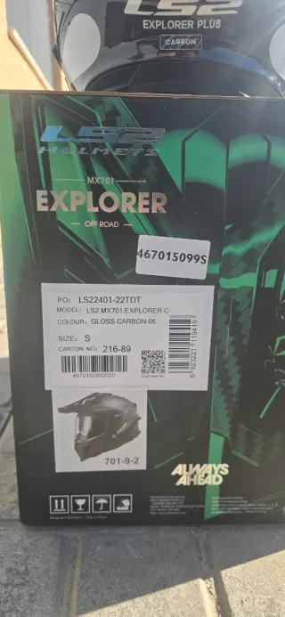 Casco LS2 Explorer Carbon Talla S