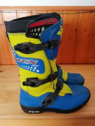 Botas Moto Enduro Azul y Amarillo