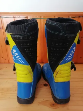 Botas Moto Enduro Azul y Amarillo