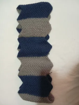 Bufanda Cuello Tejida Azul y Gris