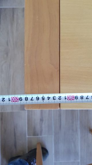 Mesa comedor extensible + 6 sillas madera y crista