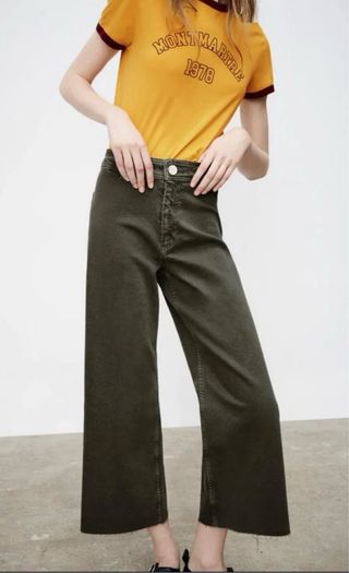 Pantalón Zara Marine Straight Verde Caqui