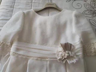 Vestido de Comunión Niña Blanco Roto